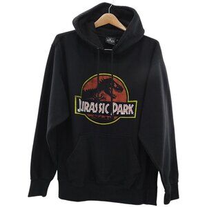 Jurassic Park Universal Studios Hoodie Unisex M Black Dinosaur Logo Graphic